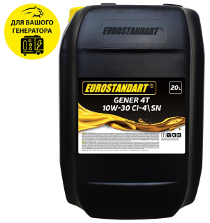 Моторное масло EUROSTANDART GENER 4T 10W-30 CI-4\SN - 20л. для генераторов