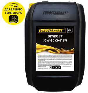 Моторное масло EUROSTANDART GENER 4T 10W-30 CI-4\SN - 10л. для генераторов